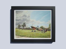SPITFIRES SCRAMBLE Framed Art Print- Battle of Britain WW2 Artwork- Wood Frame