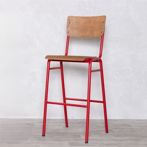 Wooden bar stool - bar, red