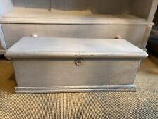 Vintage Wooden Box, Restored Grey Trunk, Storage & Home French Decor