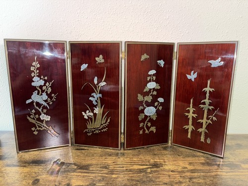 Vintage chinese lacquer screen - vintage,