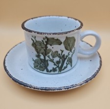 Vintage Midwinter Stonehenge Greenleaves Tea Cup And Saucer 3½x2½"