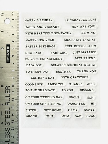 Clear rubber stamp - , happy