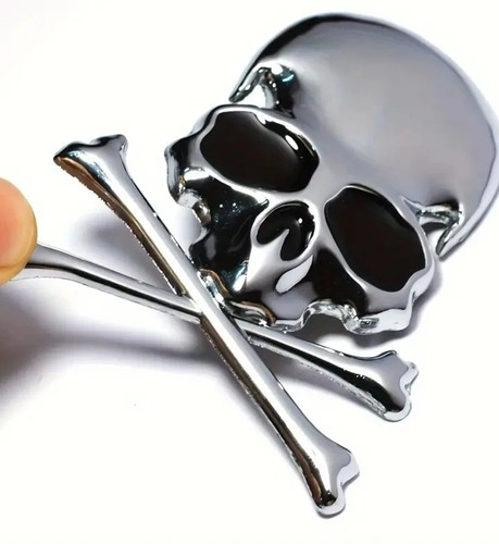 Metal chrome skull and - metal,