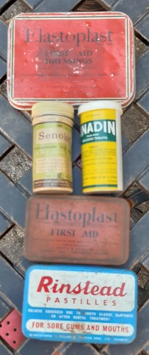 Vintage chemist pharmacy tins - vintage,