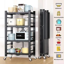 Folding Shelf with Wheels, 3/4