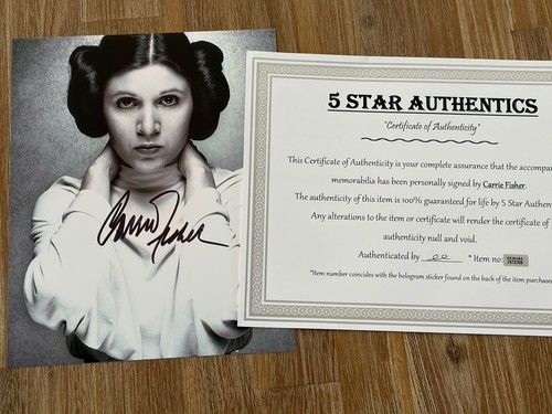 Carrie fisher autographed 8x10 - fisher,