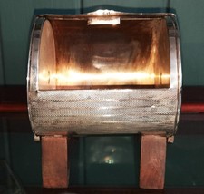 Art Deco Sampson Mordan for Asprey Sterling Silver Cylindrical Match Table Box