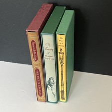 Job Lot Bundle Folio Society Books with Slipcases x 3 Mark Twain Mendoza
