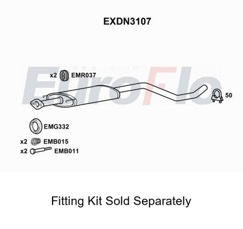 Rear muffler silencer insert - rear,