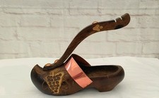 Vintage Wood Copper Clog Wine