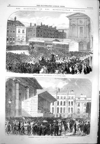 Old antique print - old, 1865