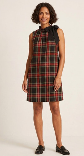 Crew tartan plaid tie neck - plaid,