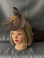 Beautiful brown Fascinator and Matching Clutch Bag