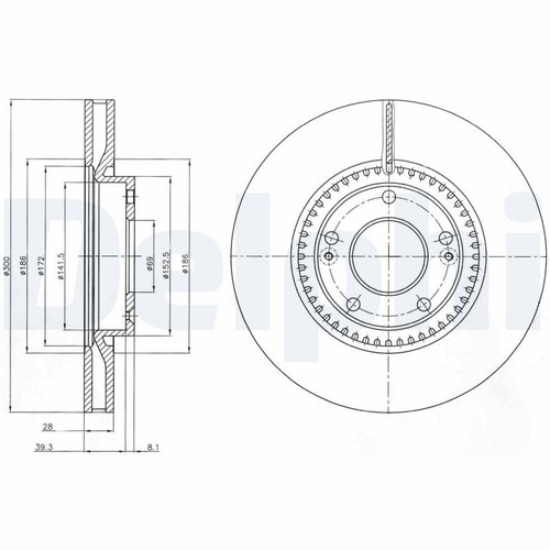Brake disc delphi bg4251c - brake,