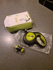 Pecute Retractable Dog Lead 16ft 5M - Reflective Stitching - 1 button brake 