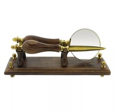 HARVEY MAKIN BRASS MAGNIFYING GLASS & PAPERKNIFE
