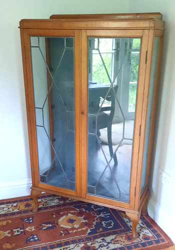 Vintage oak glazed display - oak,