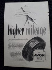 AVON H.M Tyres  Vintage Original Classic Car Advert 1950