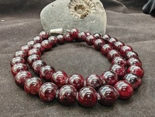 Garnet simple chic red gemstone bead 925 sterling silver magnet necklace