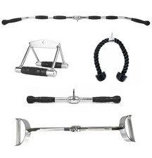 Cable Lat Pulldown Triceps Press Bar Rope Rowing V-Bar D-Bar Attachment Gym Home