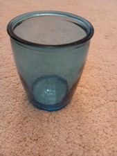 Turquoise glass candle/tea light holder