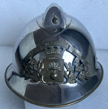 FRENCH SAPEURS POMPIERS MAINTENON - Original Fireman's Helmet - Chrome & Brass