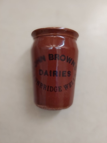 Antique stoneware dairy cream - antique,