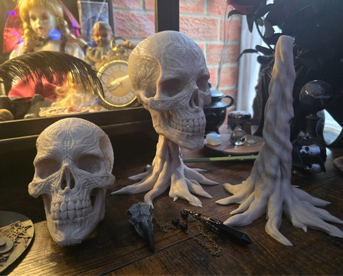 Etched looking patterned skull - etched,