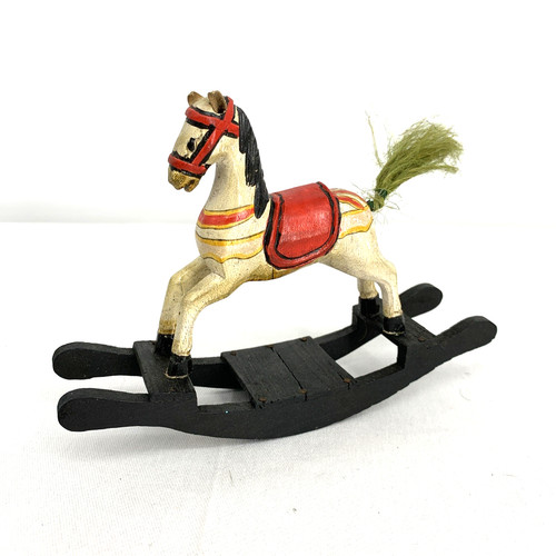 Wooden rocking horse figurine - wooden,