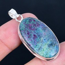 Ruby Fuchsite Gemstone Handmade Antique Design Pendant Jewelry Gift 1.86"
