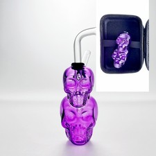 4" Purple Glass Bong Double