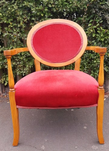 Vintage upholstered spoon - upholstered, back