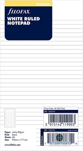 Filofax personal size white - personal,