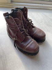 Vintage TuffKing Ox blood Red Leather Steel Toe COMMANDO Bovver Boots Size 9