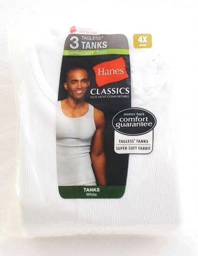 Hanes white ribbed - white, cotton