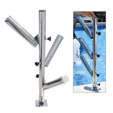 Stainless Fishing Rod Holder 3-Tube Adjustable Rocket Launcher Holders Tree Type