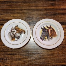 2 Decorative Horse Plates Vintage 7 Inches Made In England