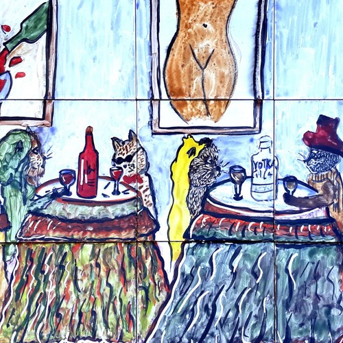 Collector mosaic cat diner - mosaic,,