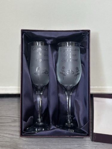 Engagement champagne flutes - engagement,