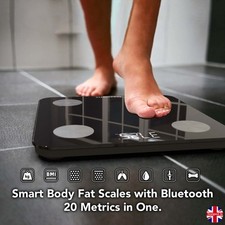 BMI Body Fat Bluetooth Smart Digital Weighing Scales - 20 Metrics - IRRESISTIA