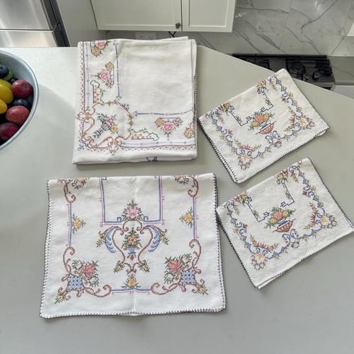 Vintage hand embroidered cross - vintage,