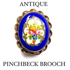 ANTIQUE VICTORIAN GOLD PINCHBECK PIN / BROOCH