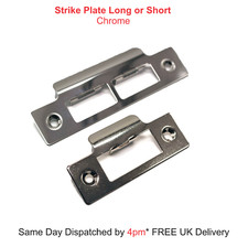 Door Strike Plate Chrome Mortice Latch 114mm or 75mm Length Pack of 1 2 3 4 5 10
