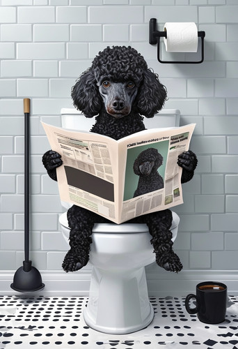 Black poodle the - black, on