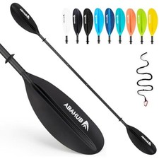 Abahub 3-Piece Kayak Paddle Carbon Adjustable 220 cm to 240 cm Double Paddle wit