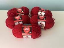 5 Red heart Lisa Yarn Red