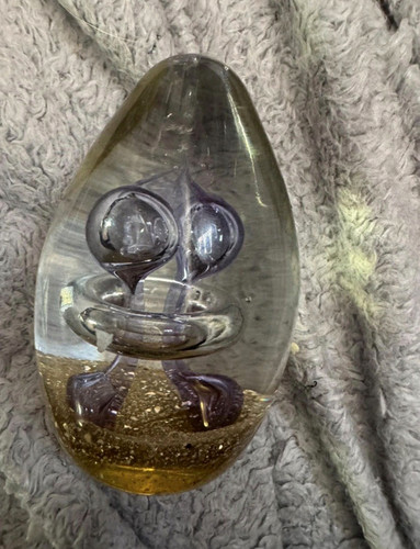Clear art glass paperweight - clear,