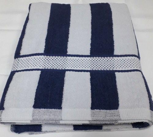White navy blue stripe - white,