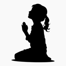 Girl Sitting Praying to God