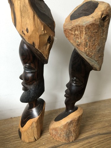 Vintage ebony wood - wood, head